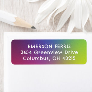 Fun colorful rainbow kid's return address