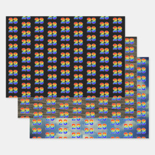 Fun, Colorful, Rainbow Spectrum Pattern 23 Event # Wrapping Paper Sheet