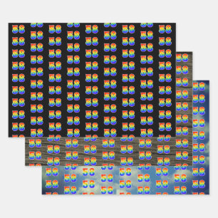 Fun, Colorful, Rainbow Spectrum Pattern 58 Event # Wrapping Paper Sheet