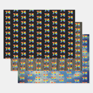 Fun, Colorful, Rainbow Spectrum Pattern 74 Event # Wrapping Paper Sheet