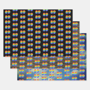 Fun, Colorful, Rainbow Spectrum Pattern 89 Event # Wrapping Paper Sheet