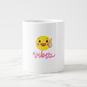 ✨ Fun & Colorful Vibes – Cute Trendy Positive Ener Large Coffee Mug