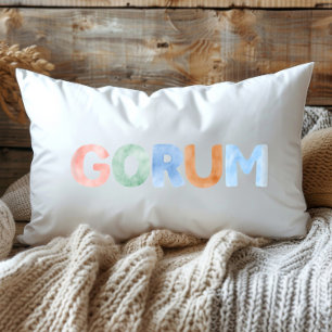 Fun Colorful Watercolor Gorum Louisiana State Lumbar Cushion