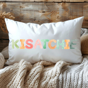 Fun Colorful Watercolor Kisatchie Louisiana Lumbar Cushion