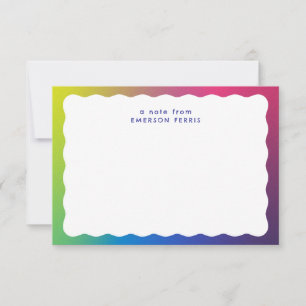 Fun colorful wavy edge simple retro kid's name card