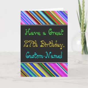 Fun, Colorful, Whimsical 27th Birthday Card