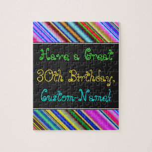 Fun, Colorful, Whimsical 30th Birthday Puzzle