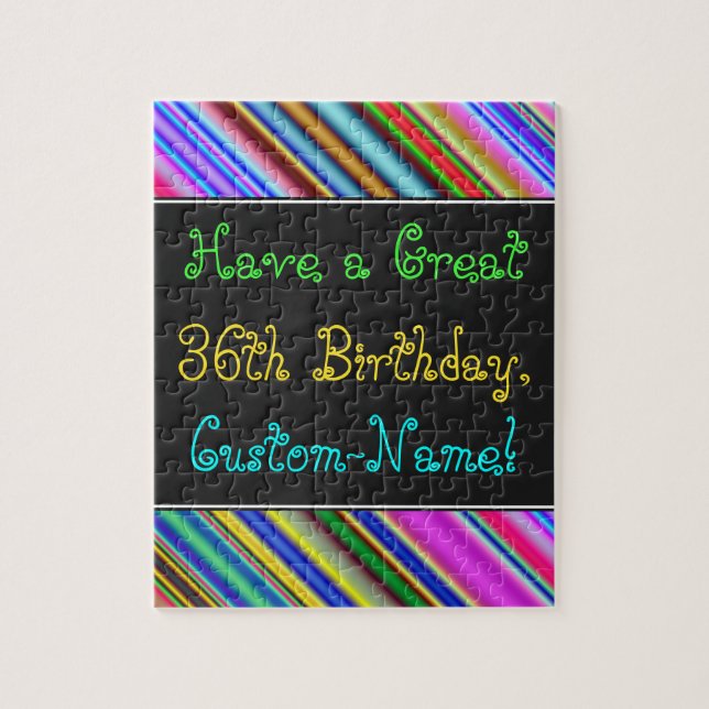 Fun, Colorful, Whimsical 36th Birthday Puzzle (Vertical)