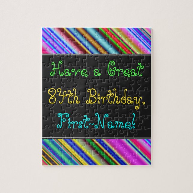 Fun, Colorful, Whimsical 84th Birthday Puzzle (Vertical)