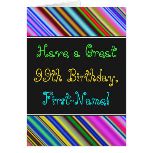 Fun, Colorful, Whimsical 99th Birthday Card