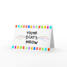 Fun Colour Blocks Cat's Meow Birthday Get Well Car