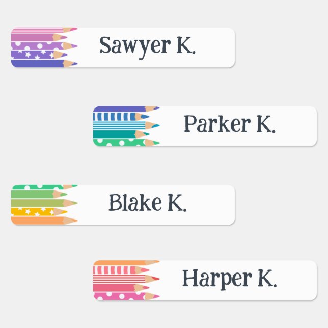 Fun Coloured Pencils Add Your Name (Group)