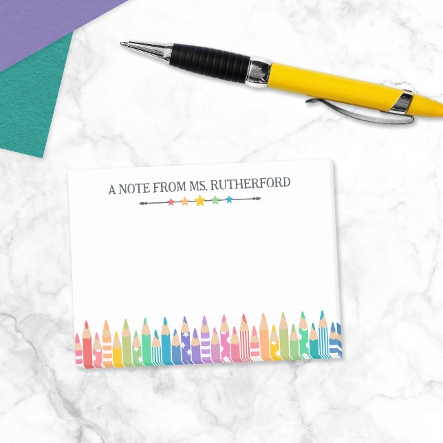 Fun Coloured Pencils Note From School Teacher (Creator Uploaded)