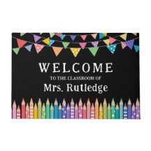 Fun Coloured Pencils Welcome Teacher's Classroom