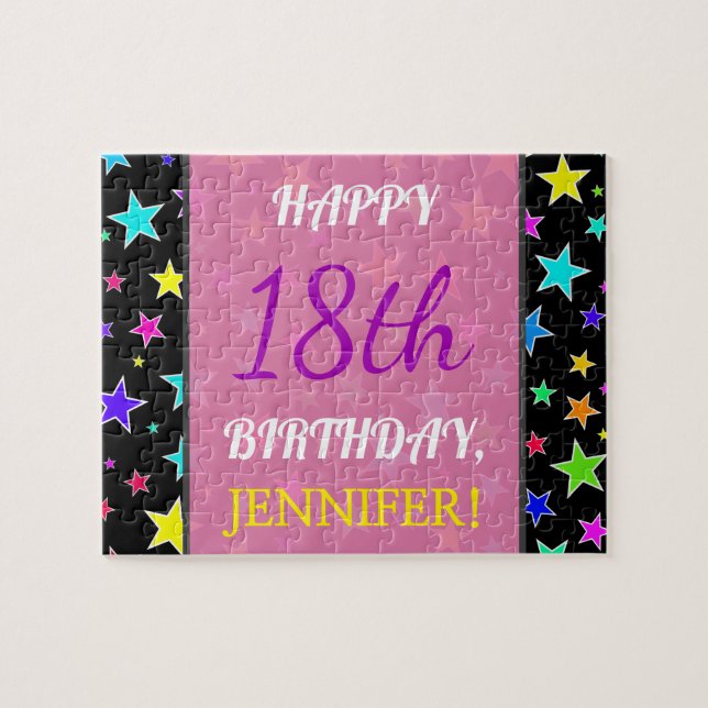 Fun, Colourful, 18th Birthday Puzzle (Horizontal)
