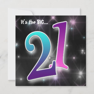 Fun & colourful 21st Birthday Party Invitation