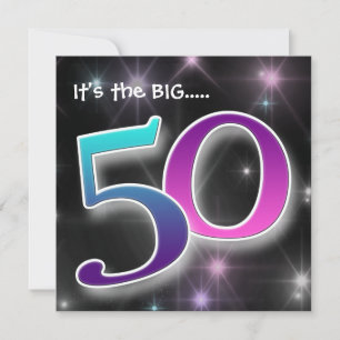Fun & Colourful 50th Birthday Party Invitation