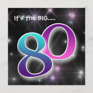Fun & Colourful 80th Birthday Party Invitation