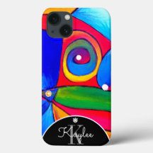 Fun Colourful Abstract Boho|Monogram|BHKatalin Art