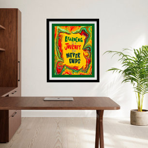 Fun Colourful Abstract Learning Journey Classroom Poster