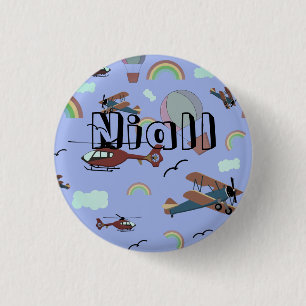 Fun Colourful Aviation    3 Cm Round Badge