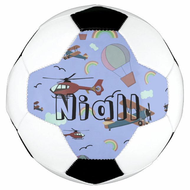 Fun Colourful Aviation  Personalised Football (Front)