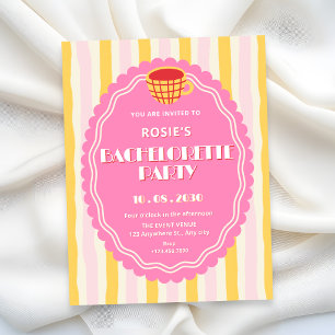 Fun colourful bachelorette party invitation