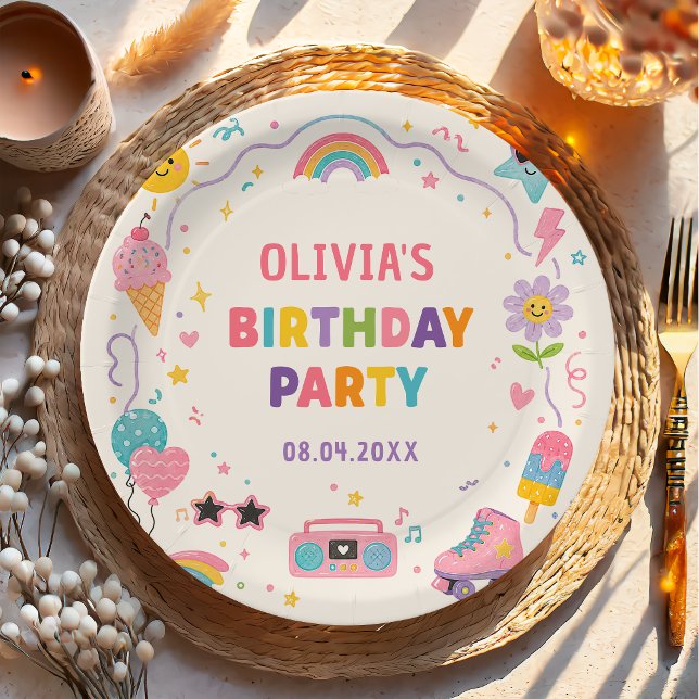 Fun Colourful Birthday  Paper Plate (Creator Uploaded)