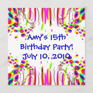 Fun Colourful Birthday Party! Invitation