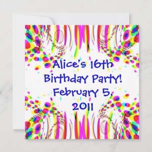 Fun Colourful Birthday Party Invitation