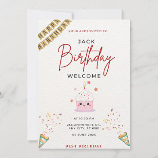 Fun & Colourful Birthday Party Invitation - Celebr