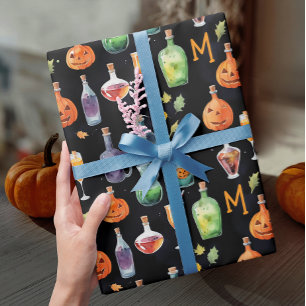 Fun Colourful Boos Booze Halloween Cocktail Party Wrapping Paper