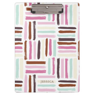 Fun Colourful Brush Strokes Pattern Clipboard