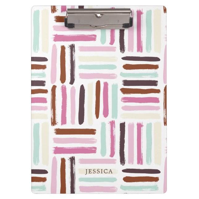 Fun Colourful Brush Strokes Pattern Clipboard (Front)