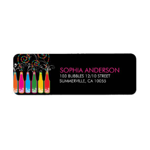 Fun Colourful Bubbly Birthday Party Address Labels