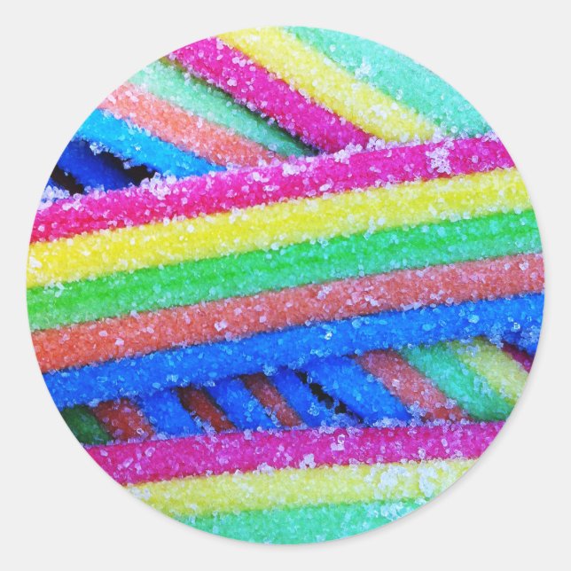 Fun Colourful Candy Classic Round Sticker (Front)