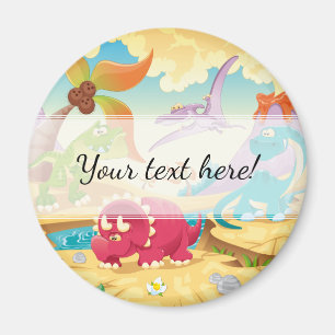 Fun Colourful Cartoon Dinosaurs Magnet