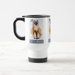 Fun & Colourful Cat & Mouse Travel Mug