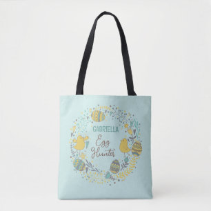 Fun Colourful Cheerful Easter Egg Hunt Tote Bag