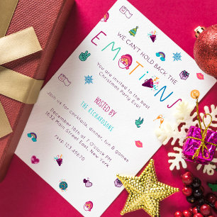 Fun Colourful Christmas Celebration Emoji Party Holiday Card