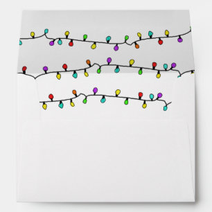 Fun Colourful Christmas Lights Holiday Pattern Envelope