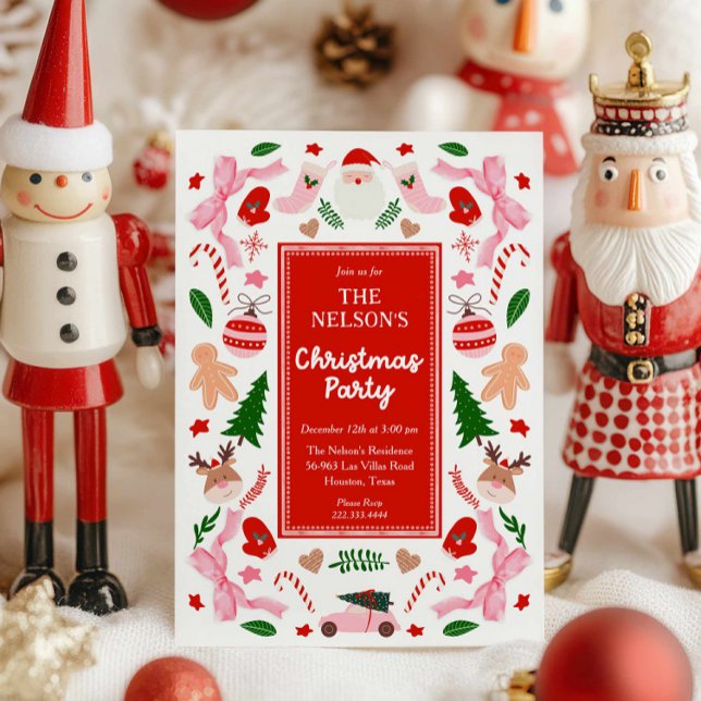 Fun Colourful Christmas Party Invitation (Cute Christmas Party Invitation)