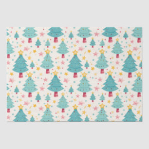 Fun Colourful Christmas Trees Tissue Paper