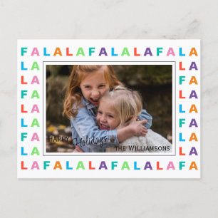 Fun Colourful Classic FA LA LA LA Holiday Season Postcard