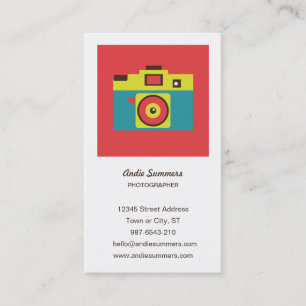 Fun Colourful CMYK Lomo Camera Photographer Business Card