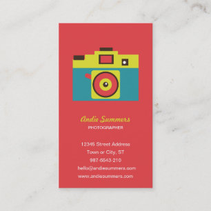 Fun Colourful CMYK Lomo Camera Photographer Business Card
