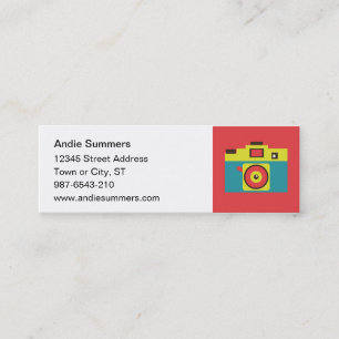Fun Colourful CMYK Lomo Camera Photographer Mini Business Card