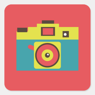 Fun Colourful CMYK Lomo Camera Photographer Square Sticker