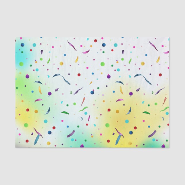 Fun Colourful Confetti Birthday Tissue Paper (Front)