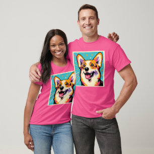 Fun Colourful Corgi Pop Art T-Shirt